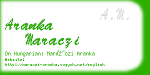 aranka maraczi business card